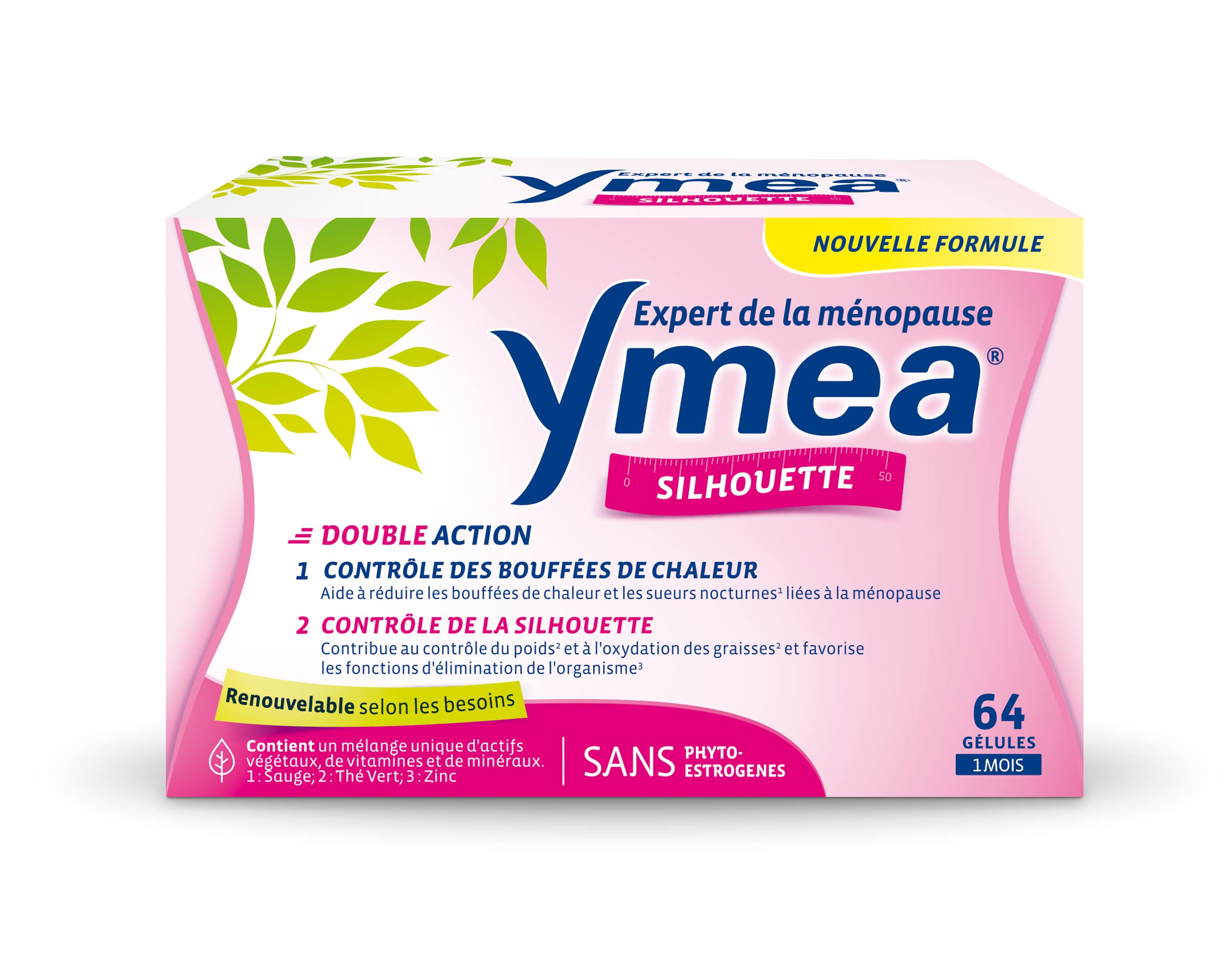 Ymea Silhouette- Complément Alimentaire Ménopause - x64 Gélules - 1 mois