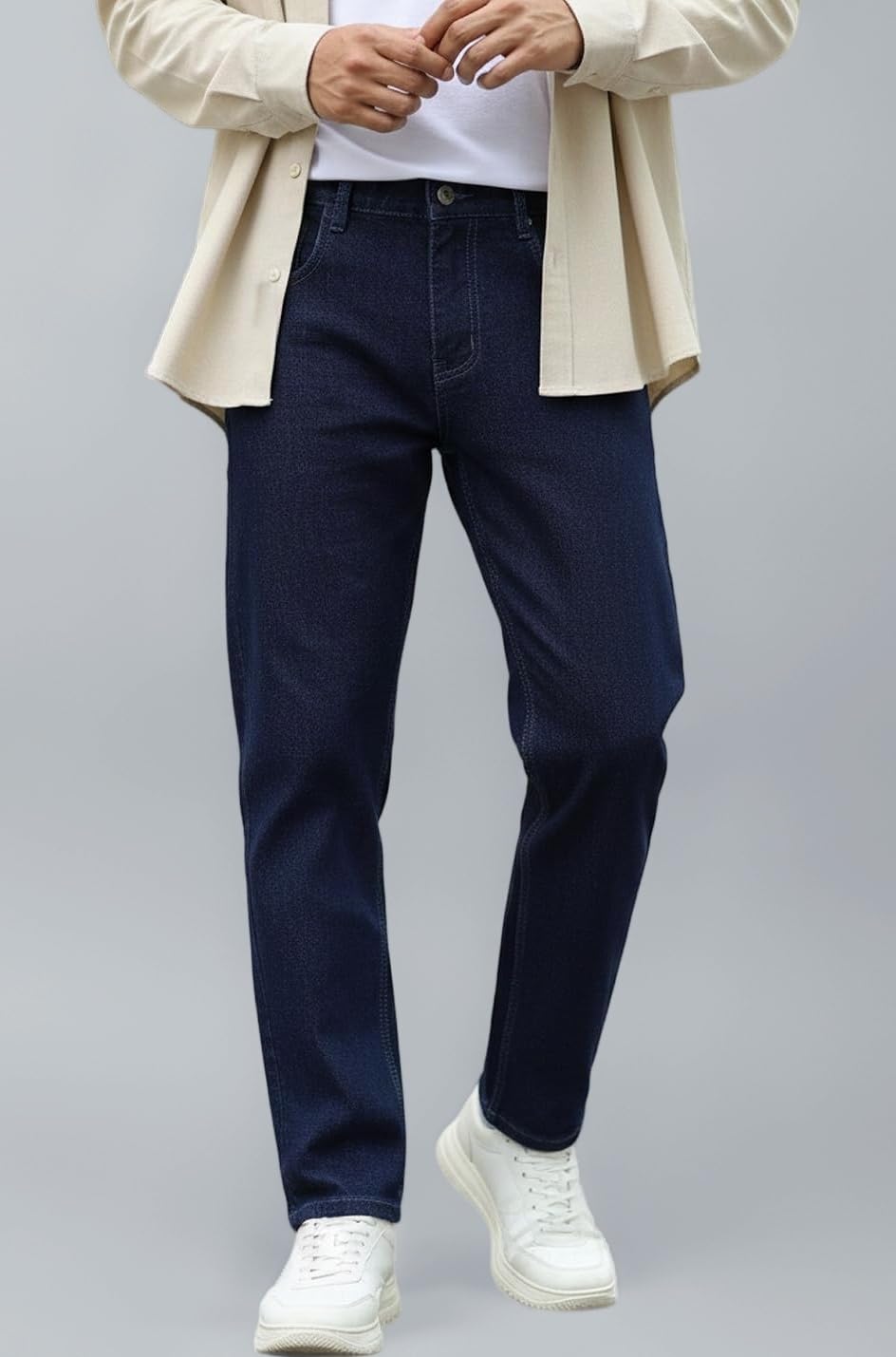 Men's Slim Fit Mid Rise Washed Jeans Stretchable