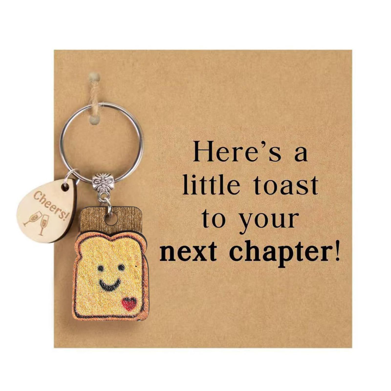 Dazvyn Women's Brown New Job Gifts For - Job Gift Keychain For Coworker, Farewell Goodbye Gift For Friends & Colleagues,Good Luck Charm For New Beginnings,Stainless Steel