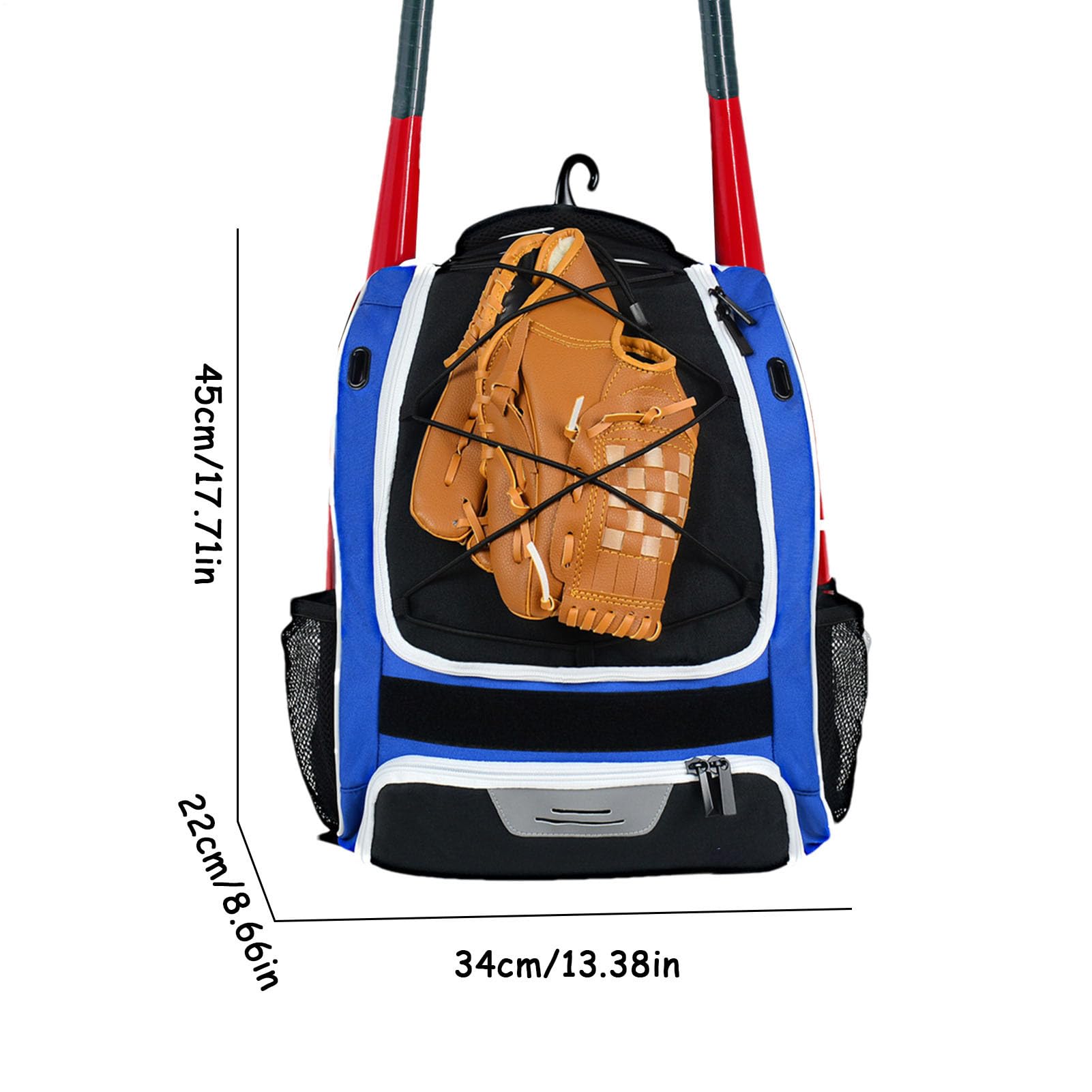 Schlägertaschen Baseball, Baseball-Ausrüstungstasche - Softballtasche,Jugend-Baseball-Rucksack, Softball-Schlägertasche, wasserdichter, reißfester Oxford-Baseball-Rucksack mit gepolstertem