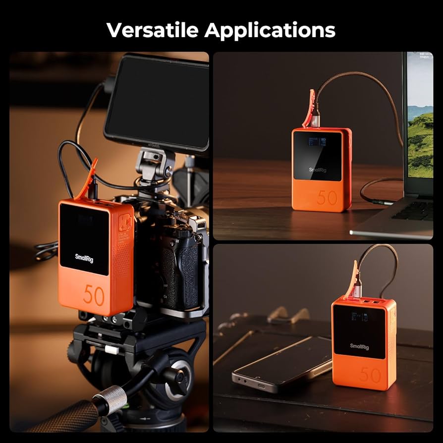 Amazon.com: SMALLRIG V Mount Battery VB50 Orange, 50Wh
