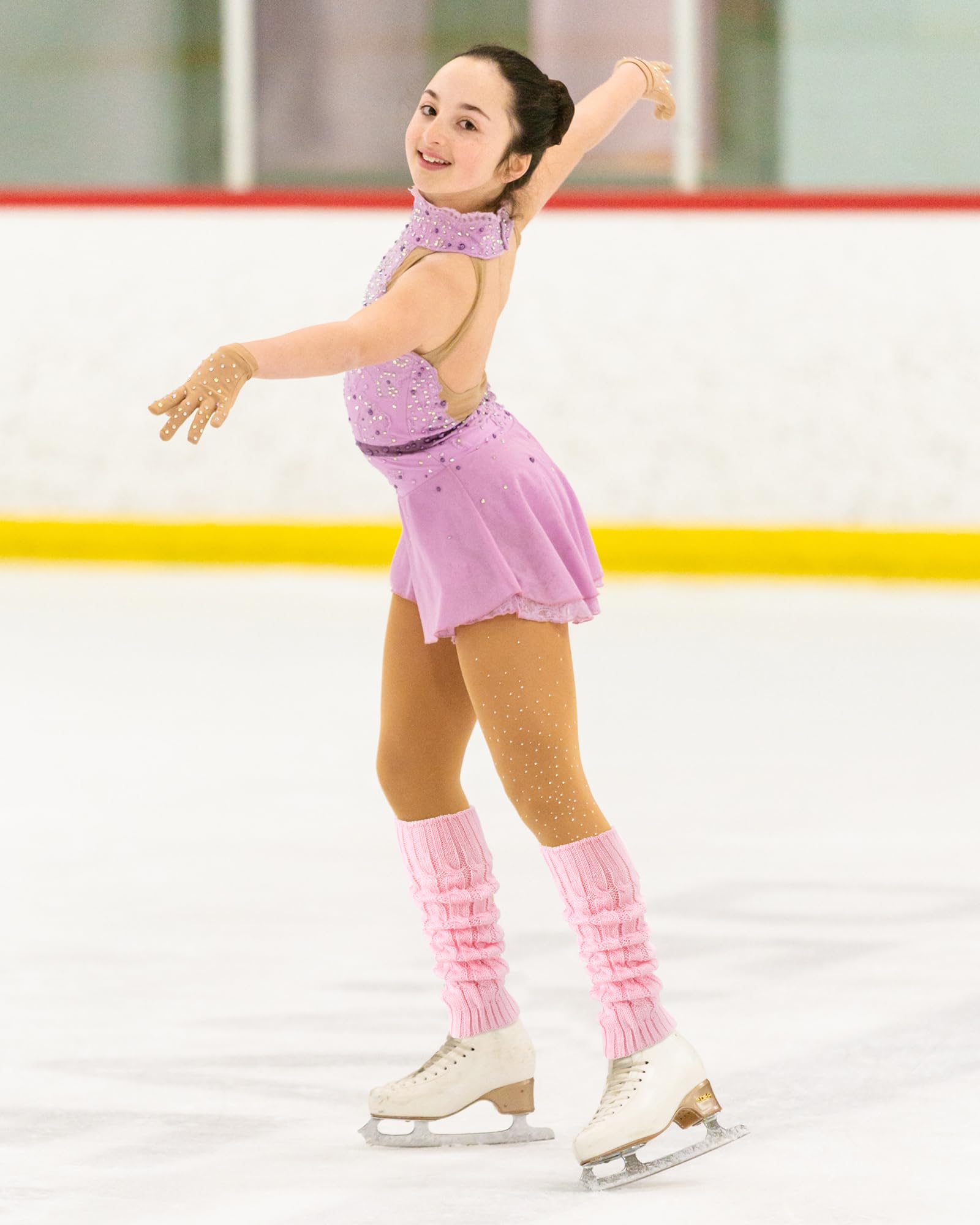 Chuarry Juego de 6 pares de calentadores de piernas para mujeres y niñas, calentadores de piernas largas de punto, calcetines de patinaje, calcetines de pantorrilla para patinaje artístico