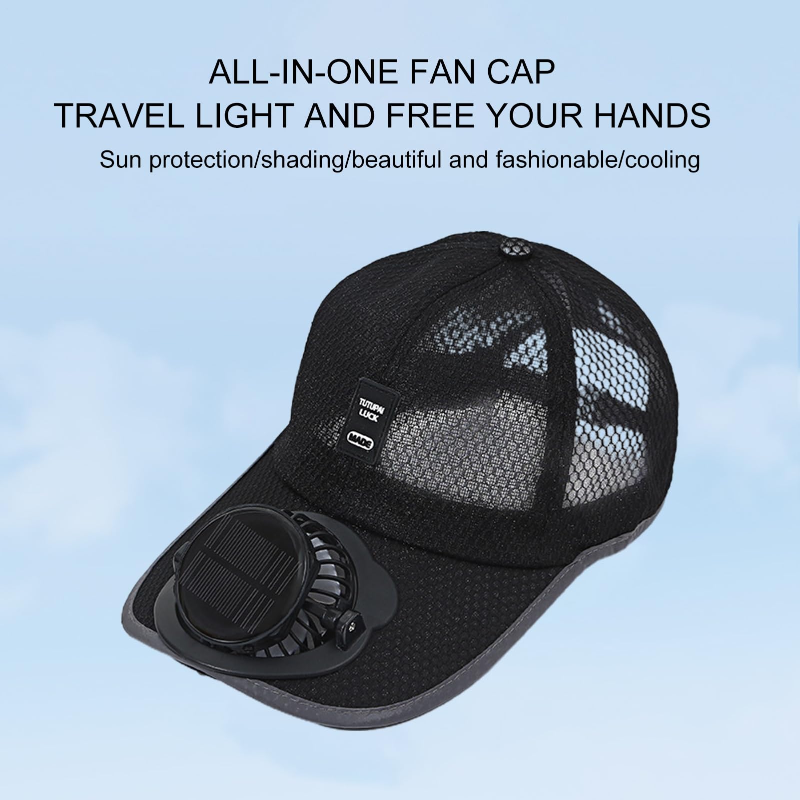 Casquette de Baseball avec Ventilateur Casquette de Chapeau d'extérieur d'été USB pour la Plage et Les Voyages, Le Ventilateur de Refroidissement pour Le Sport de Baseball de Golf