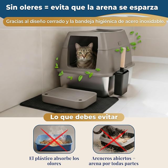 Foto 8 de 8 de Arenero Gato Acero Inoxidable XXL