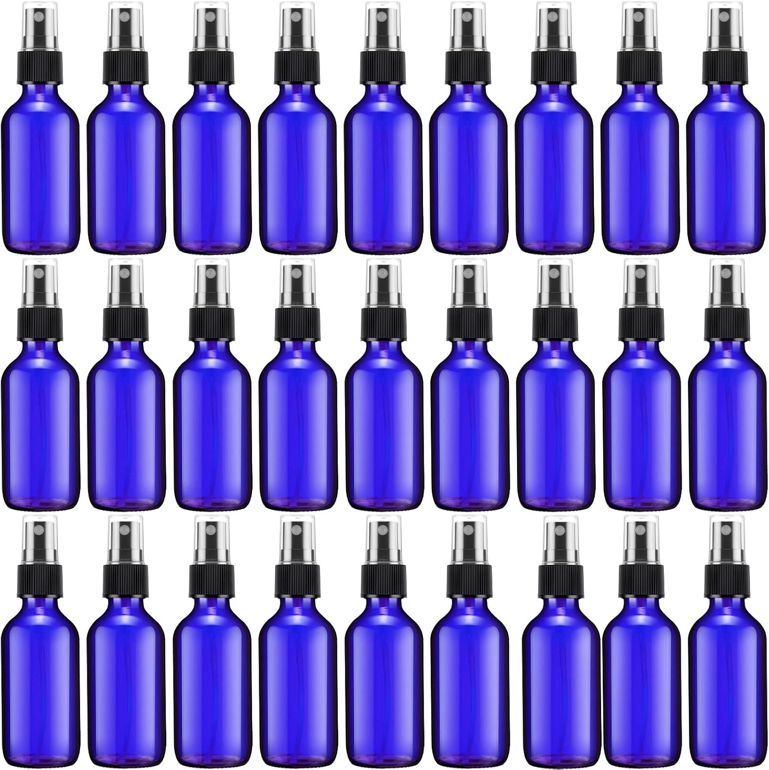 Eccliy 32 Pcs Glass Spray Bottles 2 oz for Essential Oils Small Fine Mist Refillable Mini Liquid Cosmetic Spray Bottles Containers for Travel Cleaning Skin Care Plants