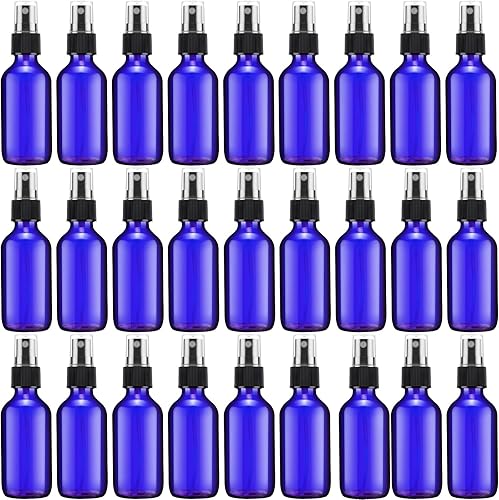 Eccliy 32 botellas de vidrio de 2 onzas para aceites esenciales, pequeña niebla fina recargable, mini botellas de aerosol cosmético líquido,