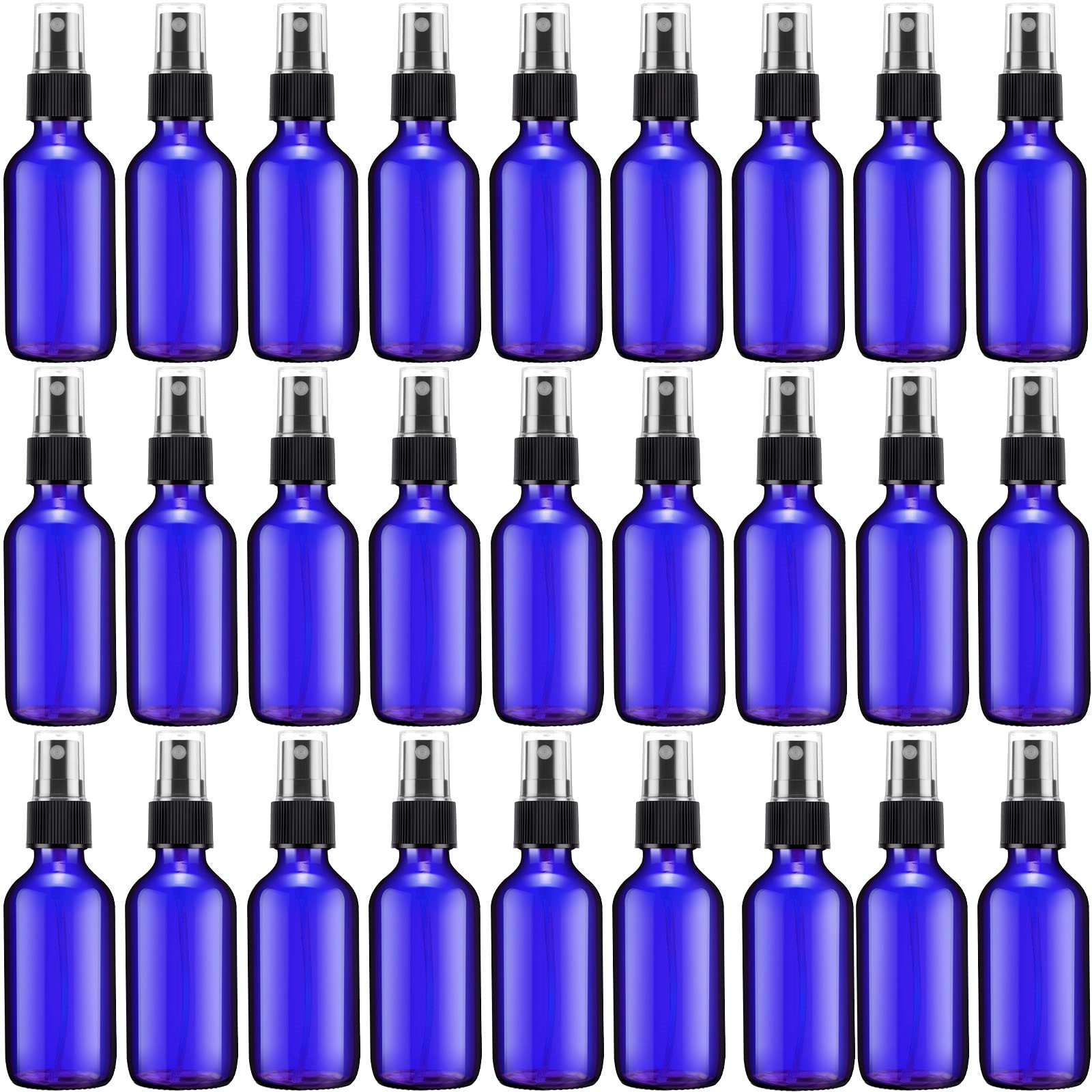 32 flaconi spray in vetro da 56,7 ml, piccoli flaconi spray da viaggio, nebulizzatori fini per oli essenziali, acqua, blu