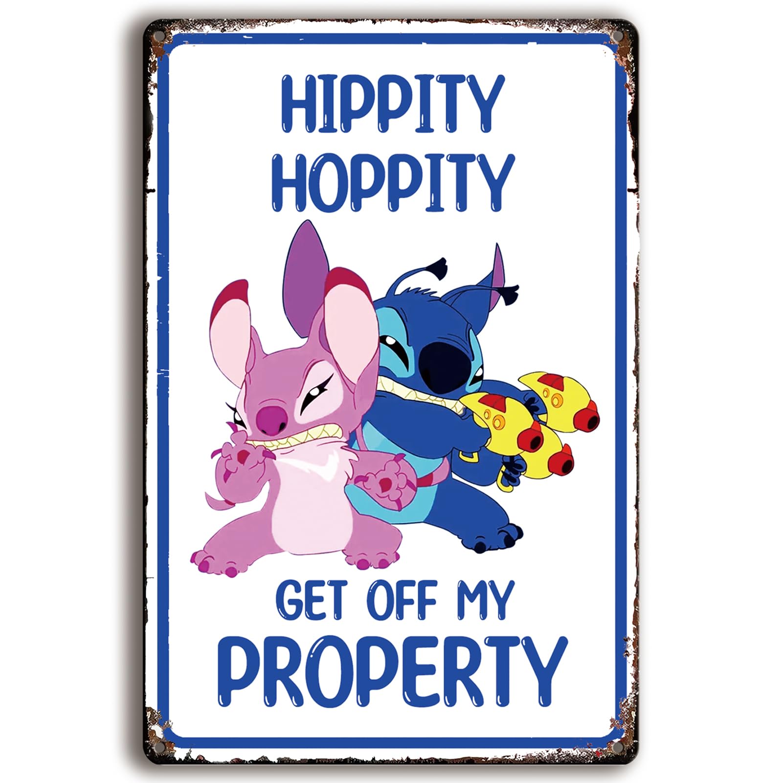 Arpilul Funny Bedroom Door Sign-Room Metal Tin Signs,Hippity Hoppity Get of My Property No Trespassing Warning Retro Cool Stuff for Your Room Signs Rules Wall Decor (TP-2396,8x12inch)
