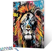 Vista 26 de Tucocoo Pintura al óleo estilo graffiti por números para adultos principiantes con marco, pintura de guitarra fresca por número sobre lienzo