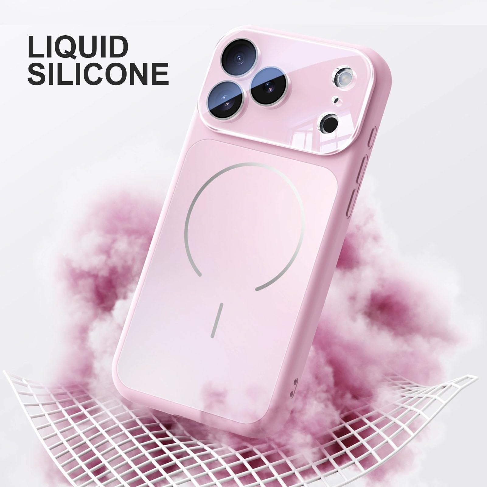 Generico Custodia Magnetica In Silicone Liquido For IPhone 17/17 Air/17 Pro/17 Pro Max, Copertura Protettiva For Fotocamera Con Rivestimento In Fibra Ultra Sottile(Orange,17 Pro Max)