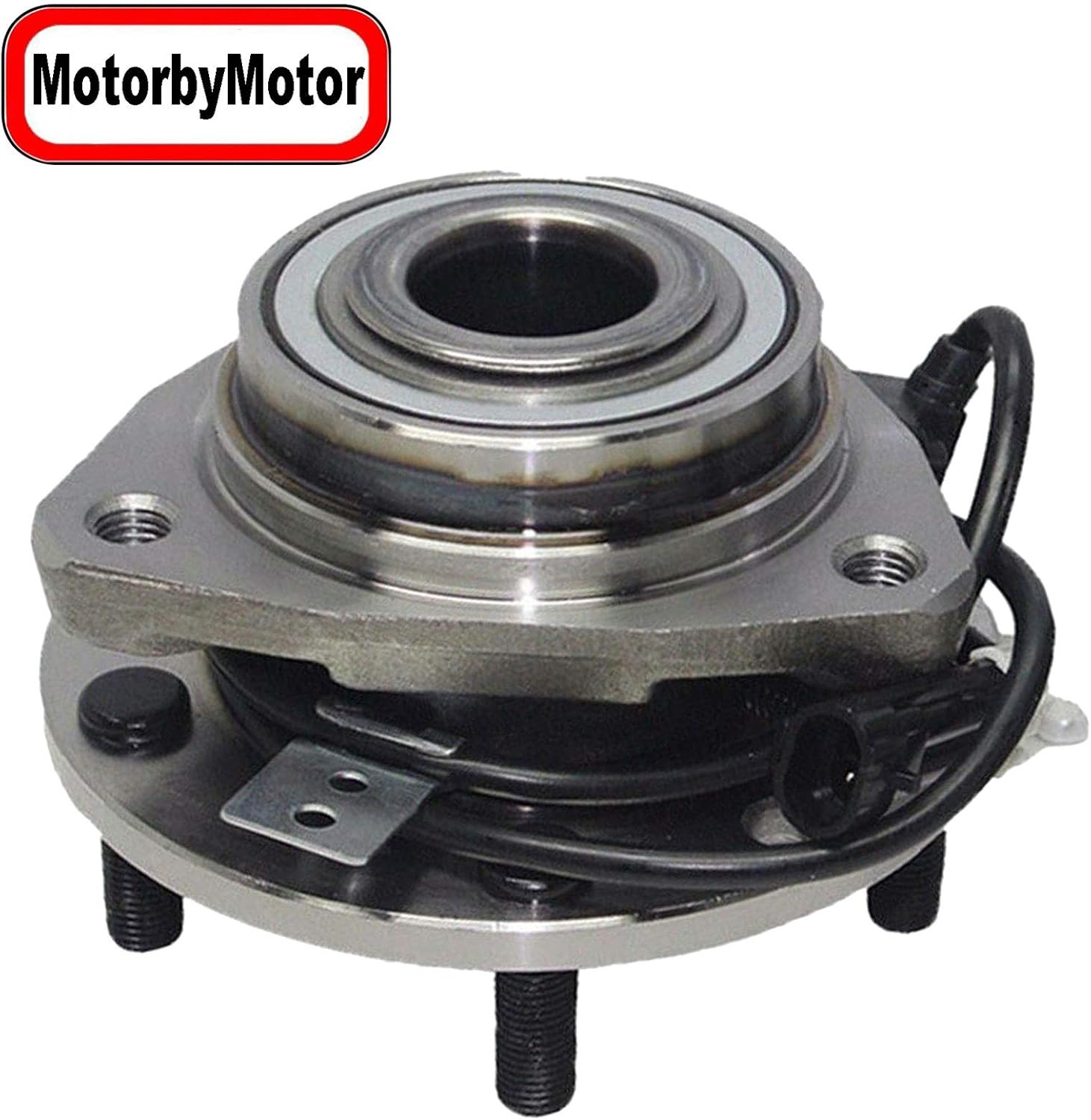 MotorbyMotor 513124 Front Wheel Bearing and Hub Assembly 4WD with 5 Lugs Fits for Chevrolet S10 Blazer, GMC Jimmy Sonoma, Isuzu Hombre,Oldsmobile Bravada HUb Bearing (4x4, w/ABS)