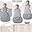 BSTOPPT Newborn Sleep Sack Baby Swaddle,3-Way Adjustable Wearable Blanket,Swaddling Sleeping Bag,TOG 2.5 (Gray, 3-6 Months)