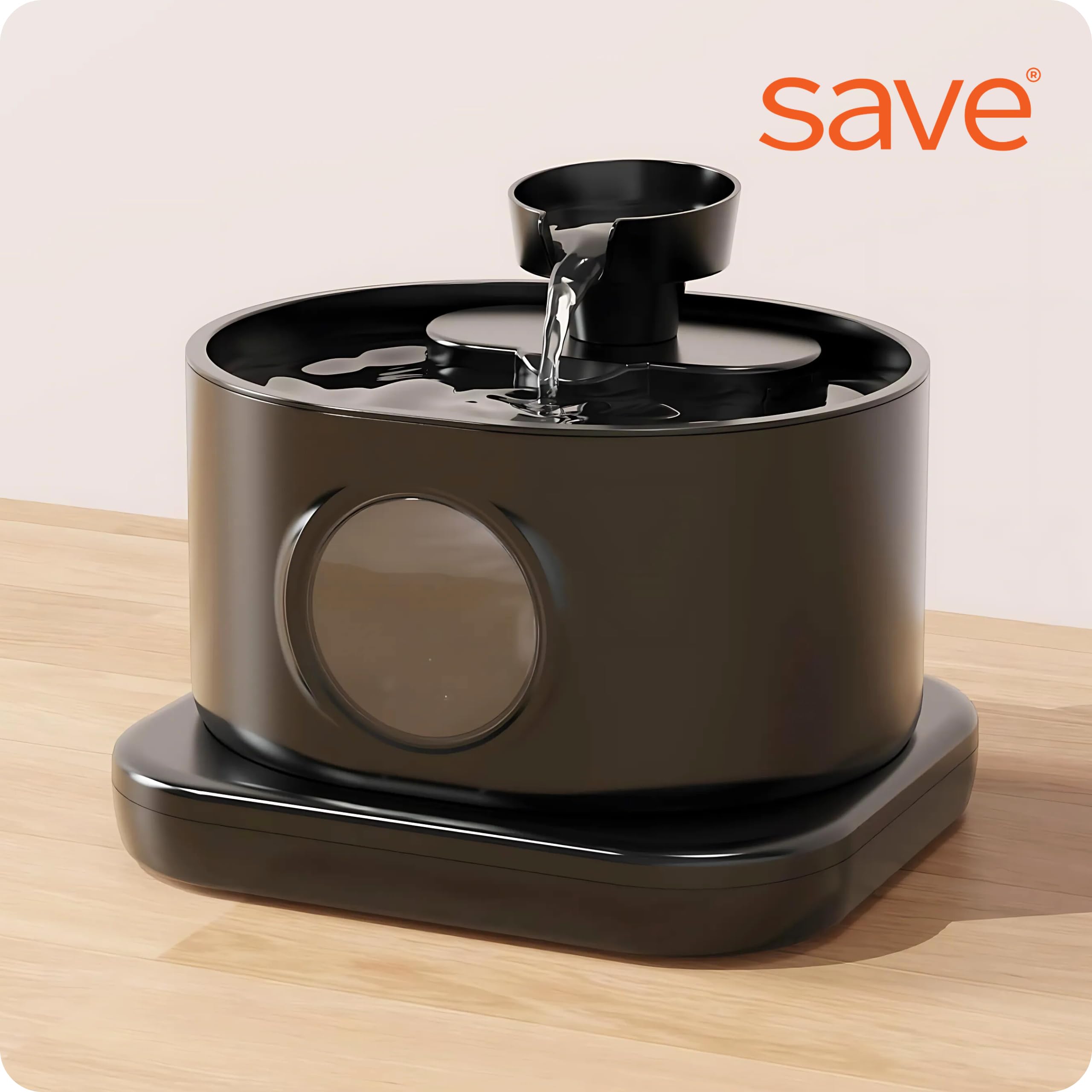 SAVE Fuente de agua automática para gatos y perros con capacidad de 2,8 l y sensor de movimiento, batería de 5200 mAh, filtro de carbón activo, fuente silenciosa para mascotas, USB-Tr