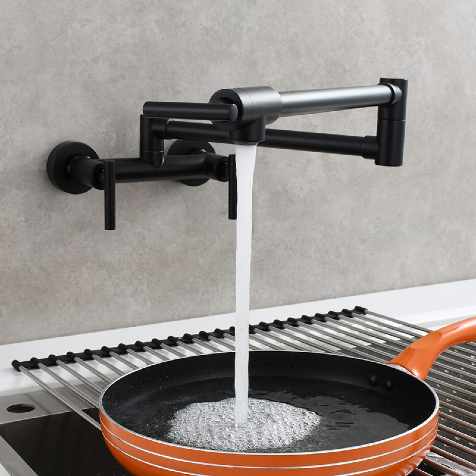 Robinet d'évier de cuisine en laiton pliable mitigeur chaud froid durable