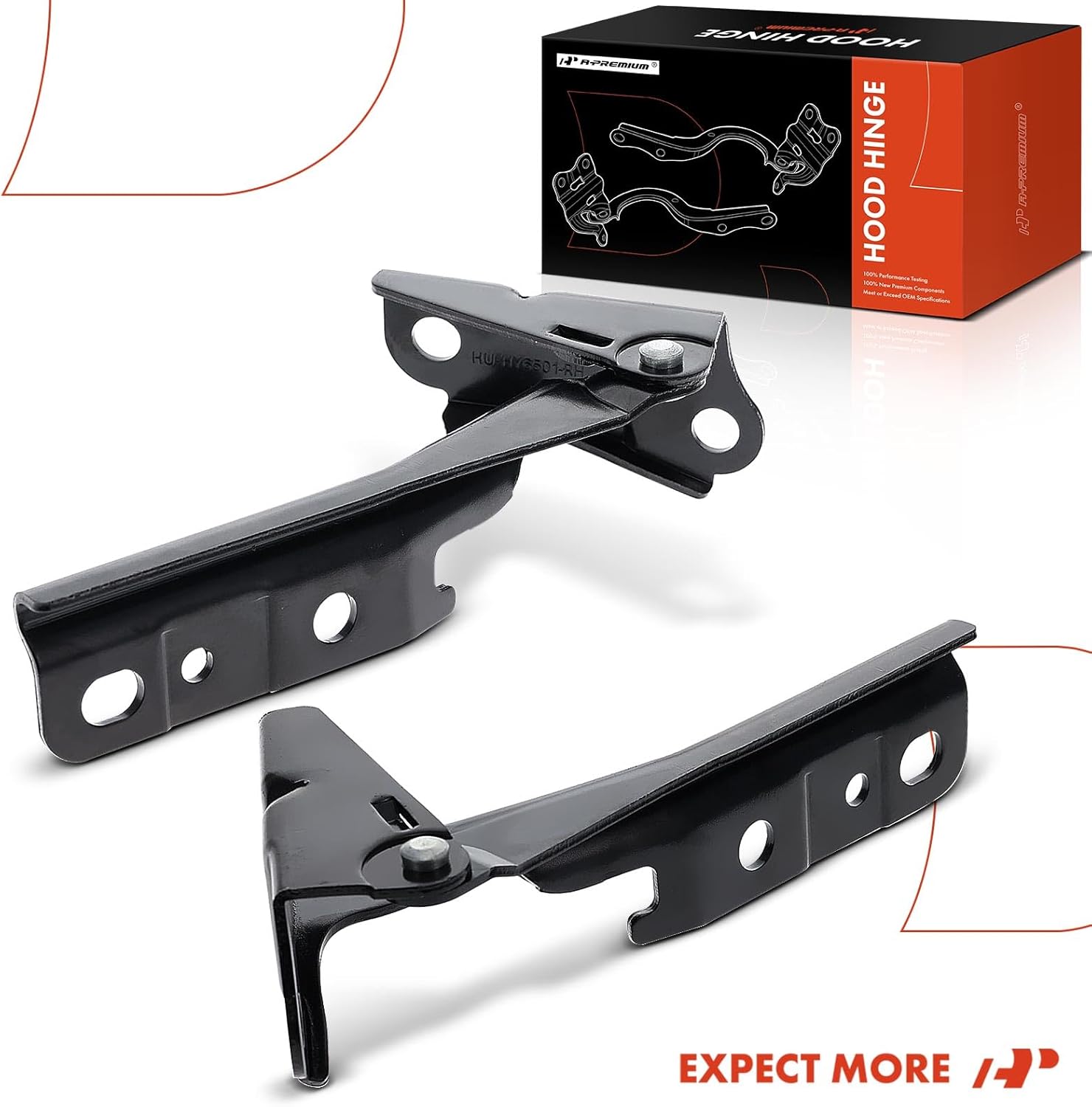 A-Premium Driver and Passenger Hood Hinges Compatible with Hyundai Santa Fe 2001-2006, Set of 2 Front Left and Right Side Hood Hinges, Replace# 79110-26000