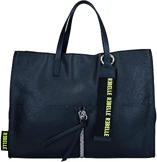 Borsa Daphne Donna, Cartella Pelle, Tracolla, Zip Frontale, Nero, 27X36X17Cm