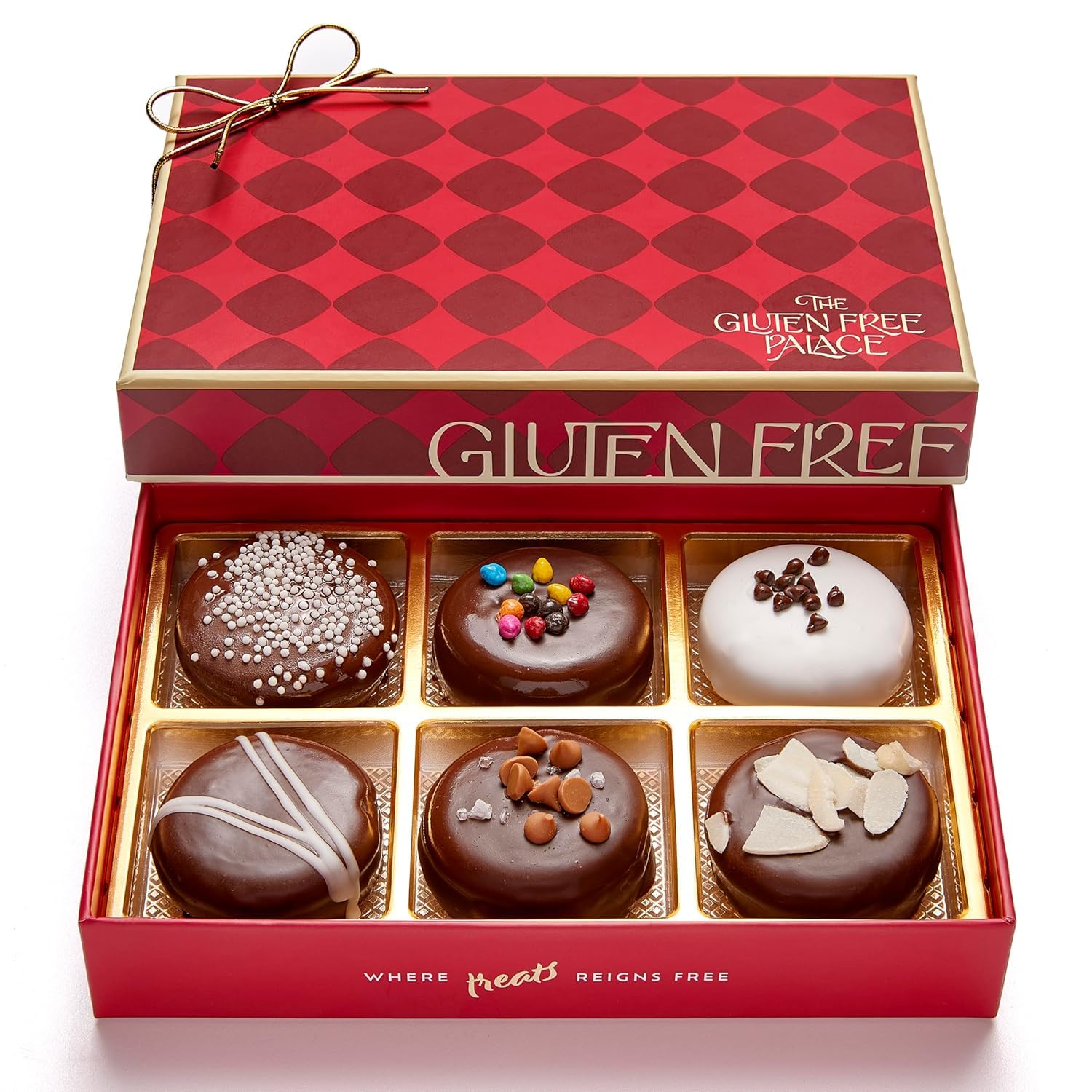 Gluten Free Palace Gourmet Cookie Gift Basket – Vegan Gluten Free Father's Day Chocolate Covered Cookies – Congratulation Chocolate Cookie Gift Basket for Graduation & Students – Sweet Gift Idea for Birthday, Thank You & Anniversary (6 Count)