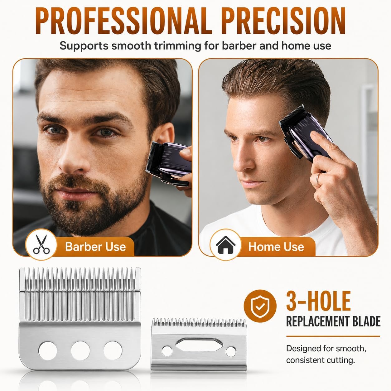 3-Hole Replacement Blade for Wahl Designer, Senior, Cordless Designer | Professional #1005-100 , Silver, 3 Packs