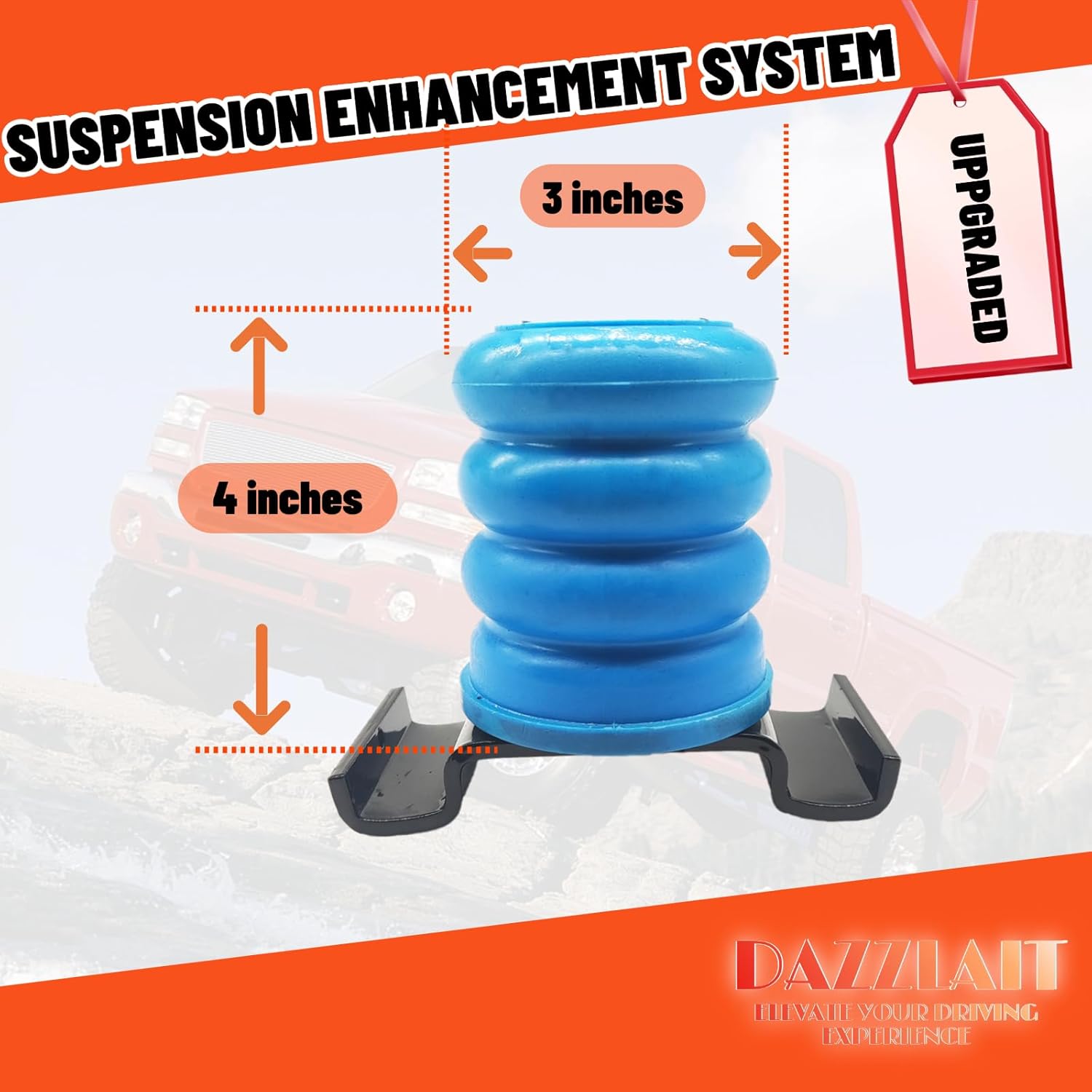 SSR-612-40 Rear Suspension Enhancement Blue | Bump Stop Fit for TOYOTA Tacoma 2016-2023 2/4WD, Hilux 4 X 2 (2016-2023) 2/4WD, Isuzu Dmax 2013-2021 2/4WD, Nissan Frontier 2016-2023 2/4WD