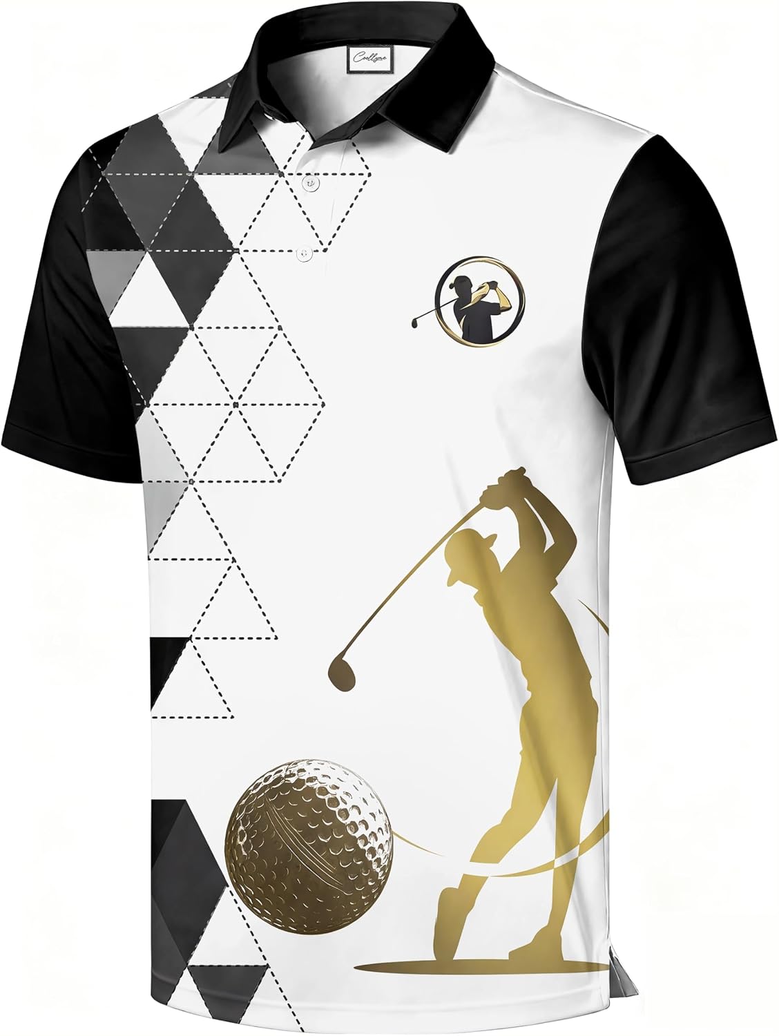 Men's Golf Polo Shirt, Funny Character Graphic Print, All-Over Print, Short Sleeve, Regular Fit
