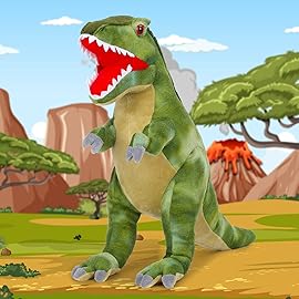 Tyrannosaurus Rex Plush Toy, 18 Dinosaur Stuffed Animal Throw Plushie Pillow Doll, Soft Blue Fluffy Friend Hugging Cushion - Present for Every Age & Occasion