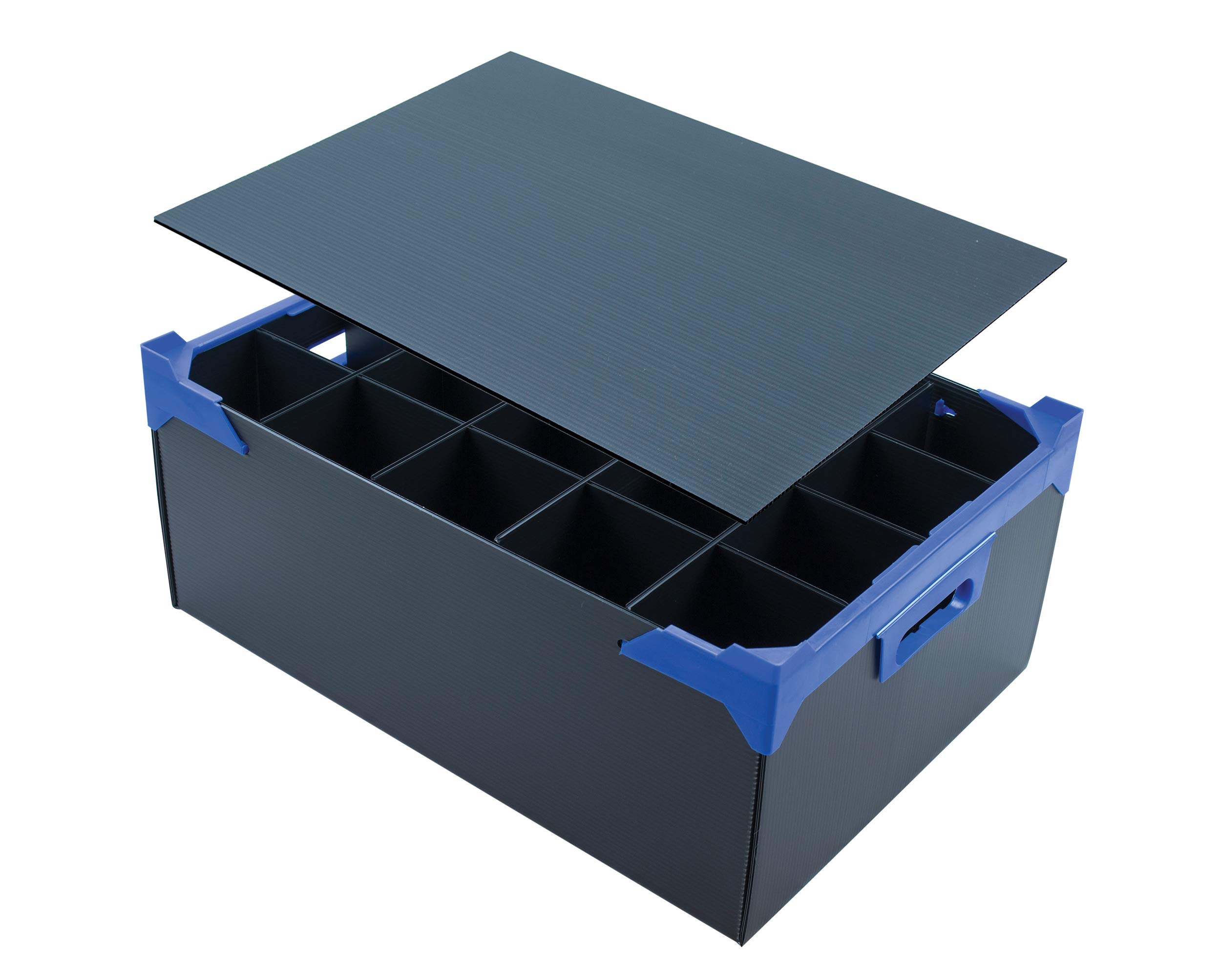 Caterbox Wine Glass Storage Box with Lid | Stemware Glassware Storage Boxes (20 Cells + Lid)