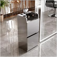 GRRICEPL Beauty Salon Storage Cabinet,Rounded, Raised Safety Rim