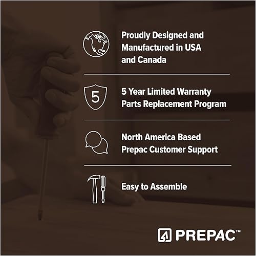 Miniatura 8 de Prepac Cómoda marrón alta Astrid: 16.5 pulgadas de profundidad x 19.75 pulgadas de ancho x 50 pulgadas de alto, cómoda de 6 cajones para dormitorio