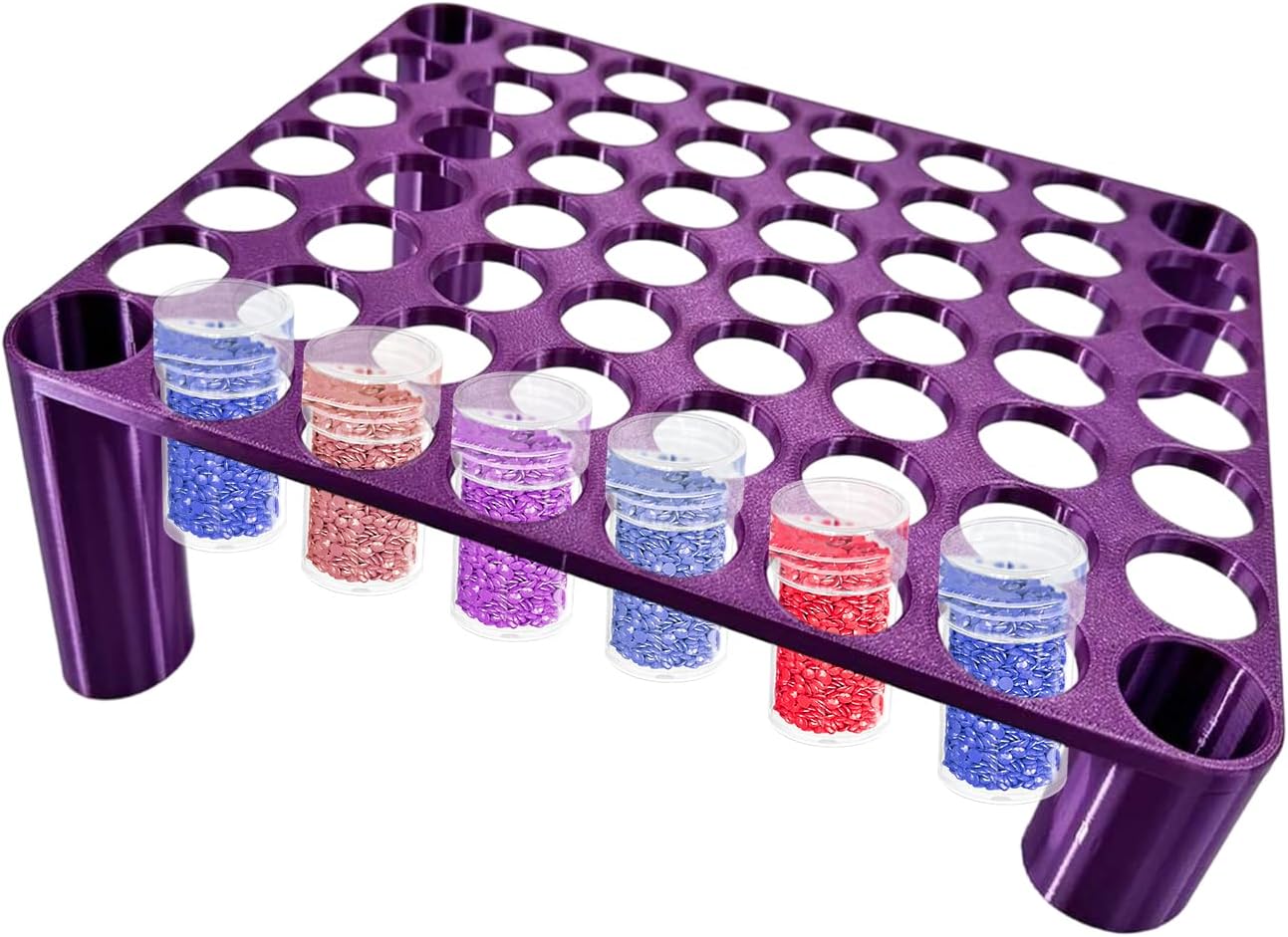Gem Painting Storage Box, 56-Compartment Angled Organizer, Bead and Accessory Holder, Sturdy Build with Removable Trays, Craft and Art Storage Solution for Hobbyists Makers Enthusiasts Home Studio