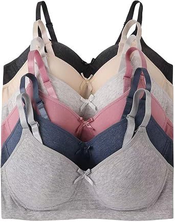 Women Bras 6 Pack of No Wire Free Bra B Cup C Cup