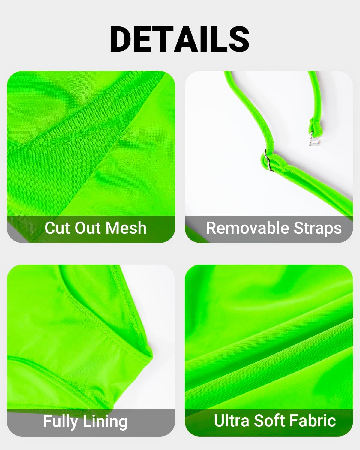 Tempt Me Women One Shoulder One Piece Swimsuits Full Coverage Cutout Mesh Sexy Bathing Suits Tummy Control Swimwear - Image 4