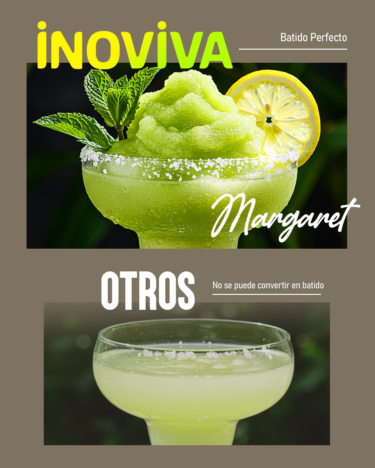 INOVIVA Macchina de Granizados 2,6 L, Slush Machine senza Ghiaccio, Granizadora de Granite a Casa con Autopulizia, 5 Modalità Preimpostate, Granite, Frappè, Frappè e cocktail ghiacciati