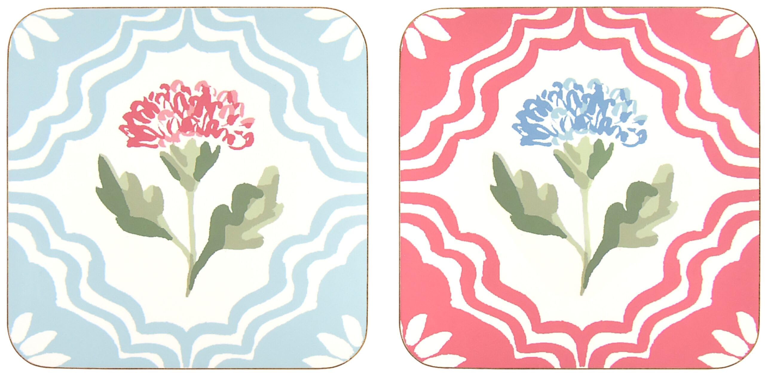 Boho Floral Square 4 Piece Coaster Set