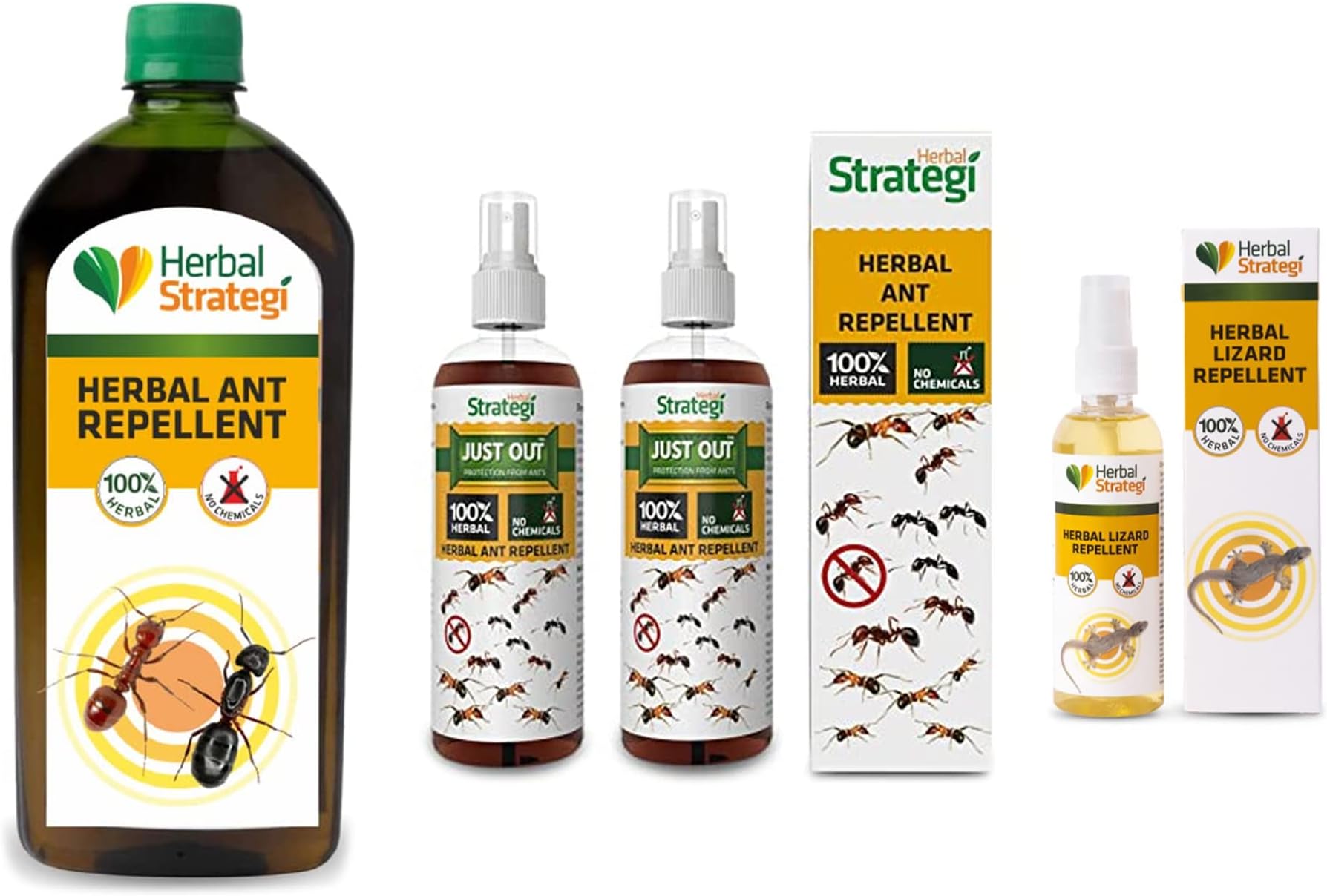 STRATEGI Herbal Lizard Repellent Spray, 100ml & Herbal Strategi Ant Repellent - Pack Of 2, Yellow, 200 Ml & Cadbury Dairy Milk Silk Oreo Red Velvet, 130g - Pack of 3