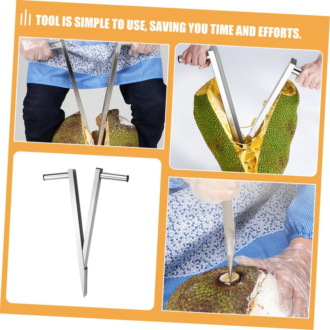 Manual Jackfruit Corer Opener Stainless Steel Fruit Core Remover Versatile Pineapple Opener Portable Kitchen Tool