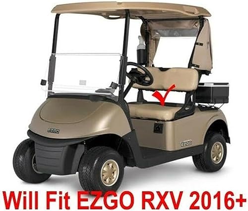 Vista 204 de Huskey - 2 fundas de asiento delantero para carrito de golf EZGO Medalist/TXT 94-13, costuras de diamante negro y azul de dos tonos con ribete azul