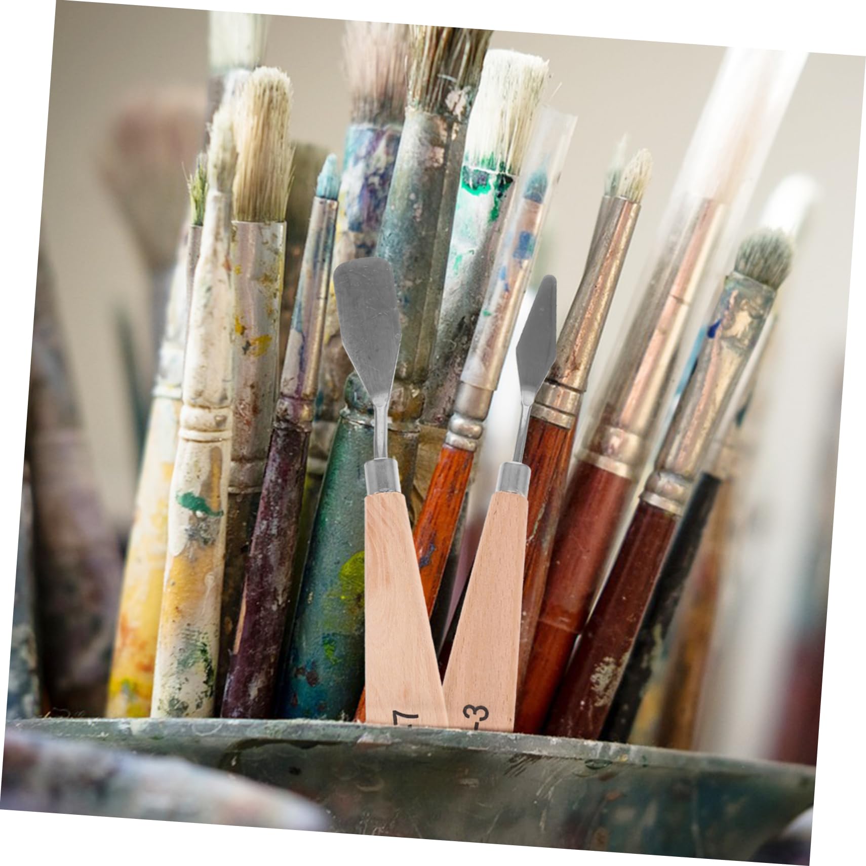 Uonlytech 4 ensembles Ensemble De Couteaux Pour Peinture À L'Huile Couteau À Peinture Grattoirs À Peinture Spatule De Couleur Couteau À Palette Grattoir À Peinture 7 pièces * 4
