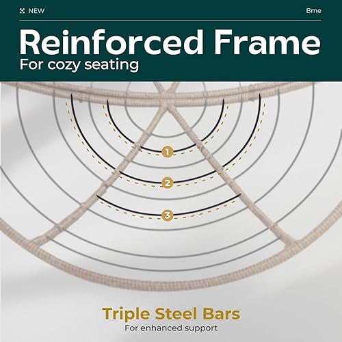 Miniatura 7 de Bme Silla ergonómica de mimbre Papasan de 40"