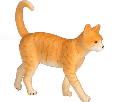 MOJO Ginger Tabby Cat Realistic Domesticated Animal Hand Painted Toy Figurine