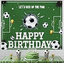 Party Propz Football Theme Birthday Decoration Backdrop (5x4 ft) 2 Pcs- Soccer Theme Happy Birthday Backdrop Banner Cloth with Ribbon, HBD Decoration for Boys gallery image