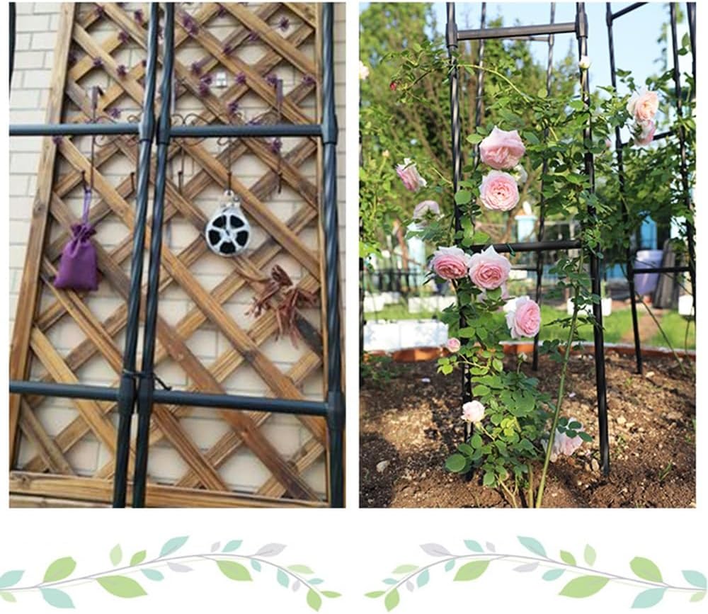 Garden Arch Metal Pergola Arbor for Climbing Plants, W7.5XH7.8ft W7.8XH7.8ft W8.2XH7.8ft Wide Sturdy Metal Arches, Outdoor Archway Garden Lawn Backyard, Easy to Assemble (Color : Black, Size : W4.5X