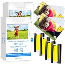 GREENCYCLE 2 Set Compatible with Canon Selphy RP-108IN 2 Color Ink Cartridges and 108 Sheets 4 x 6 Photo Paper Glossy for Canon Selphy CP1500 CP1300 CP1300 CP1200 CP1000 CP900 Photo Printers