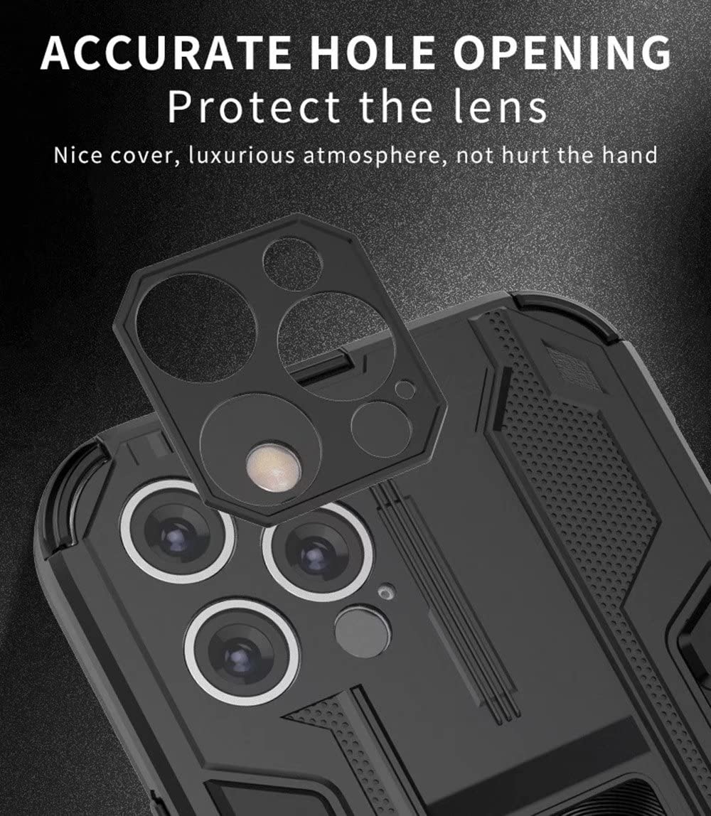 SEAHAI Cover Per Vivo Y72 5G E Y52 5G - Custodia Militare Anti-Caduta Con Paraurti In TPU E Supporto Pieghevole Nascosto (Nero)