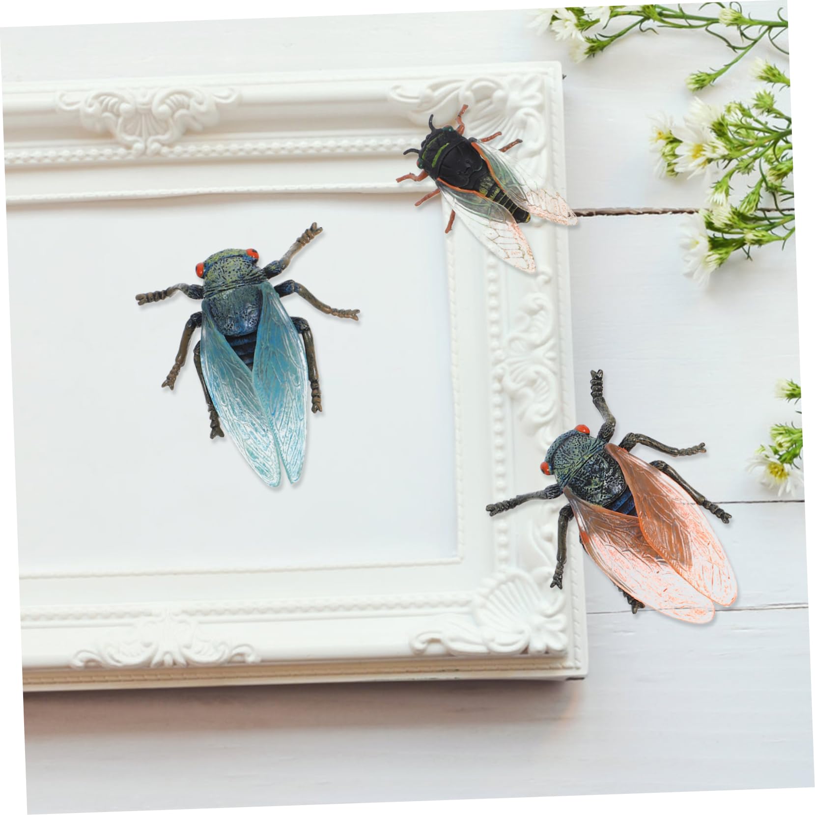 Abaodam 12pezzi Cicada Figurine Da Decorazione Realistica Per e Scrivanie Giocattolo Cognitivo Educativo Per Simulazione Insetto Resistente e Creativa Originale Per Appassionati