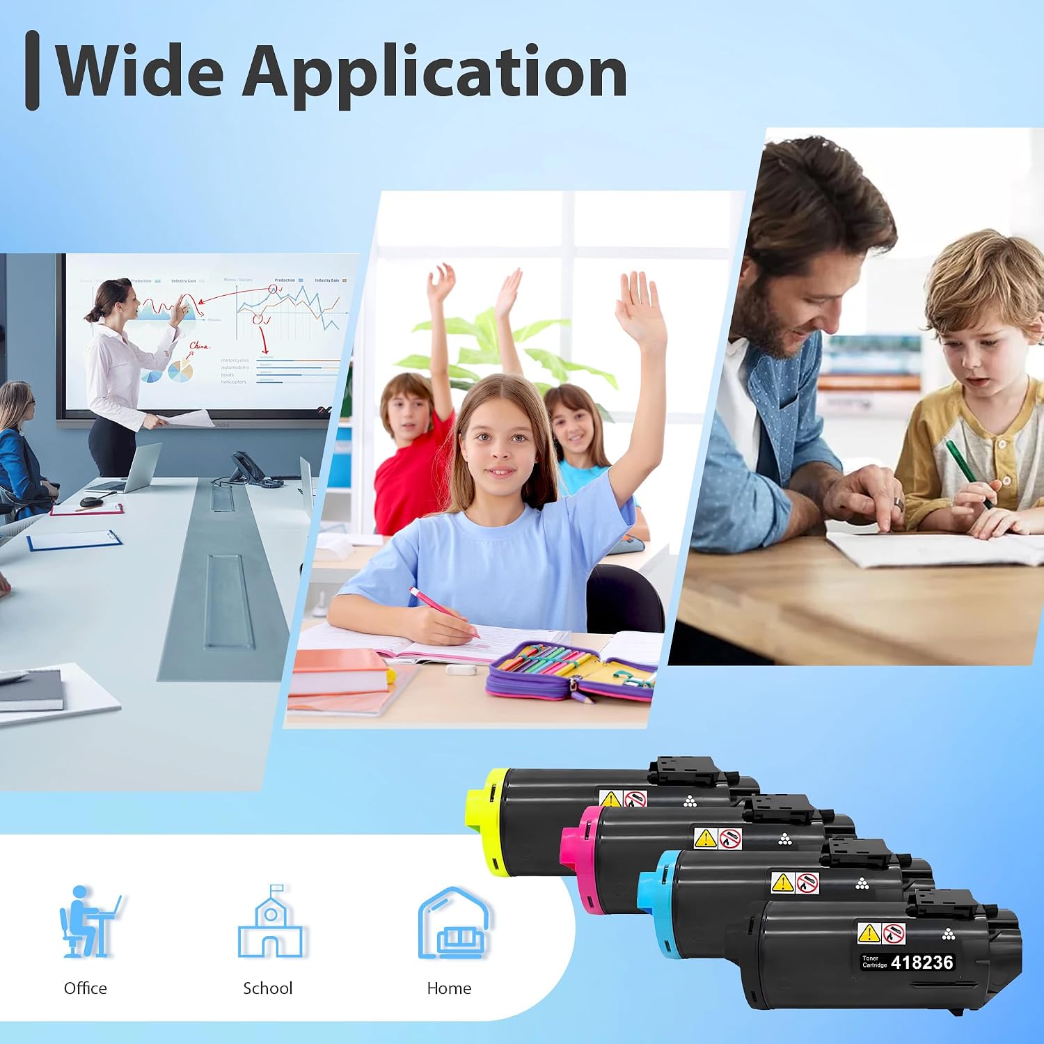 IM C530 IM C530FB IMC530FB IM C530F Toner Cartridge Replacement for 418236 418237 418238 418239 for Savin Lanier IM C530 IM C530FB Printer Ink (4-Pack, Black Cyan Magenta Yellow)