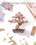 Rowood 3D Puzzles en bois pour adultes,DIY Ensemble de collection botanique de cerises Blossom Bonsai Tree,Craft Kit Cadeau pour adulte pour Noël Anniversaire Action de grâcesJour-Sakura Bonsaï