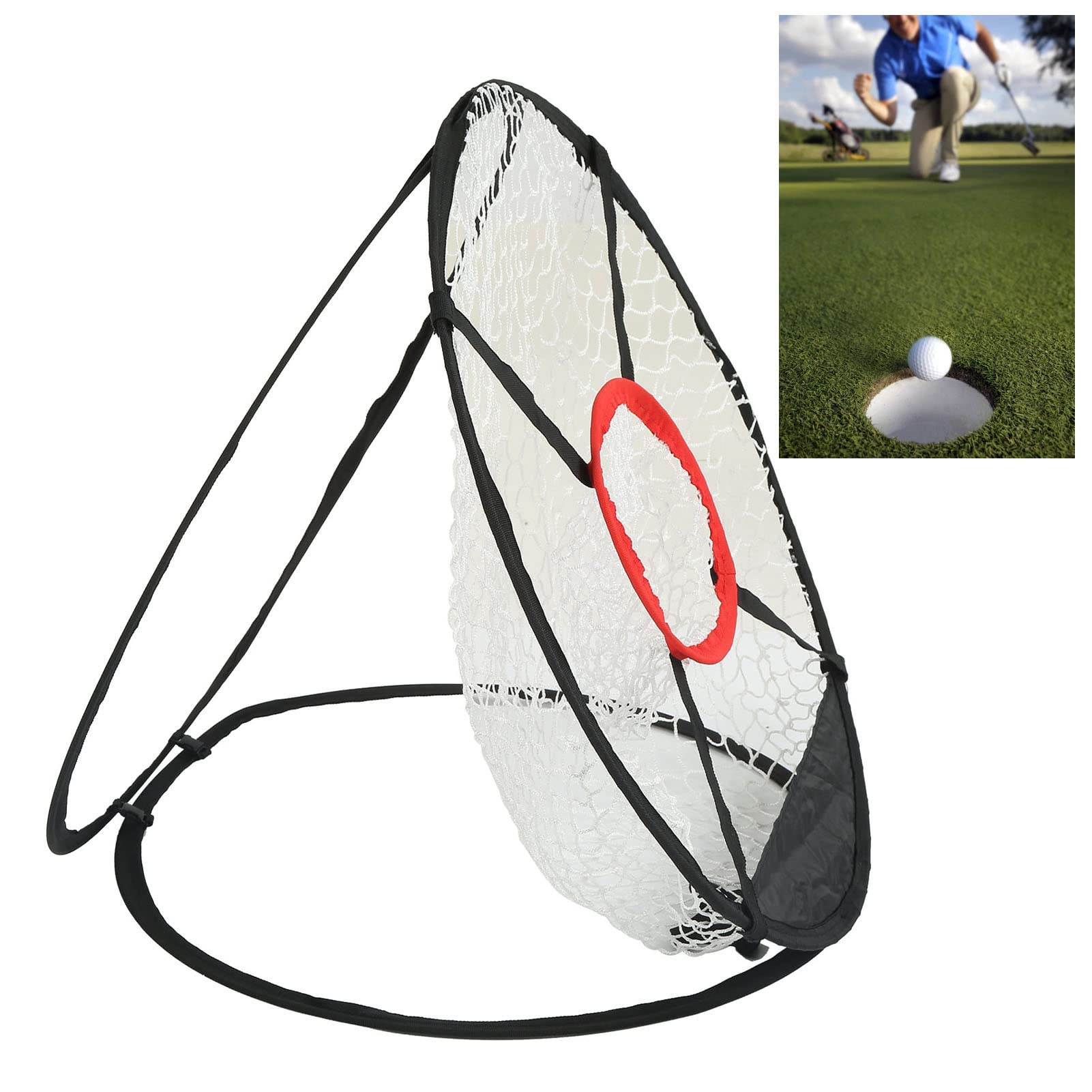 NDNCZDHC Portable Golf Training Net, Folding Golf Chipping Practice Net, Golf Practice Accessories for Backyard Accuracy, Swing Practice, Indoor, Outdoor