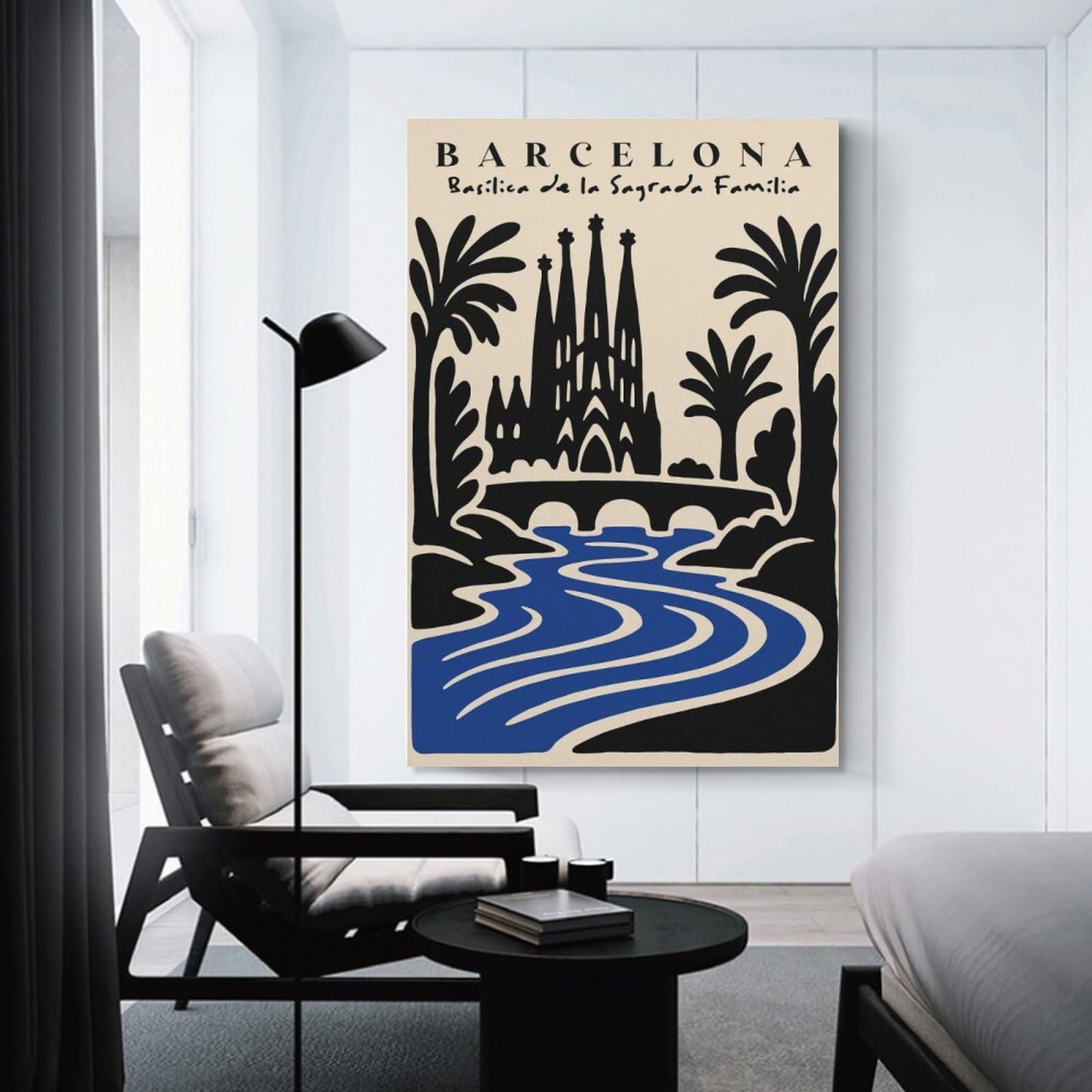 Junmoney Decorative Canvas Print Barcelona Sagrada Familia Travel (2), 24x36inch(60x90cm), for Entrance Walls, Hall Decor Or Foyers, A Stylish Accent for Home Entrances