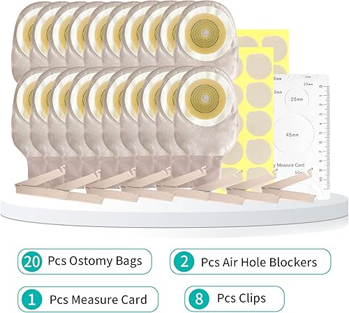 Miniatura 7 de 20 bolsas de colostomía, suministros de ostomía de una pieza, bolsas drenables para cuidado del estoma de ileostomía, corte de 0.78 a 2.77 pulgadas