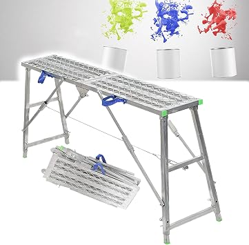 Adjustable Folding Scaffolding Tower for Home Improvement and Vehicle Maintenance Portable Equipment with Height Adjustment